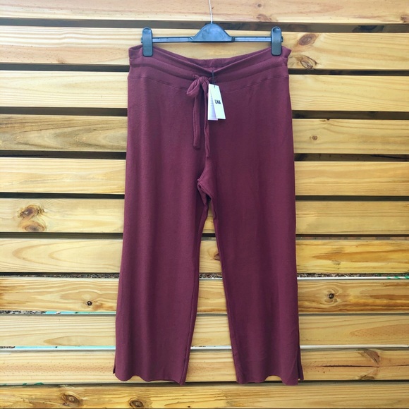SOLD-NWT LNA Womens Cropped Drawstring Pants Wide - Picture 4 of 7